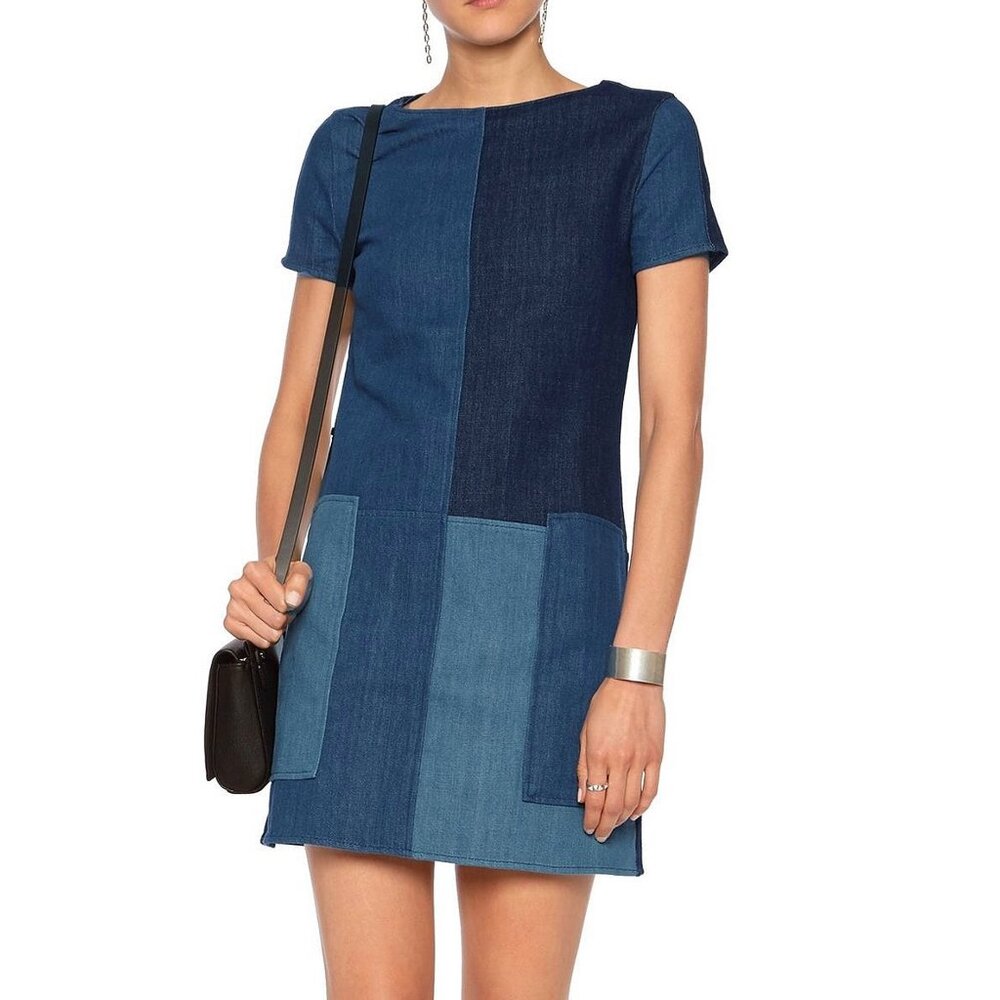 NEW J Brand Shift Denim Dress In Rosemary Mix, XS
